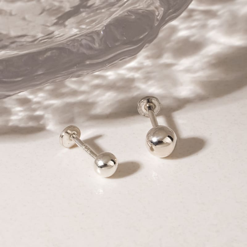 JEWNEL (1+1)Silver 925 Silver Ball Labret Piercing (2 Sizes)