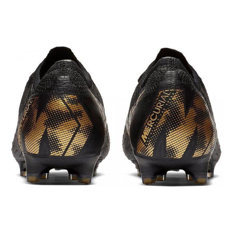 Nike Mercurial Vapor 12 FG Firm Ground Slip Resistant Abrasion Resistant Soccer Shoes Men's Black Gold AH7380-077