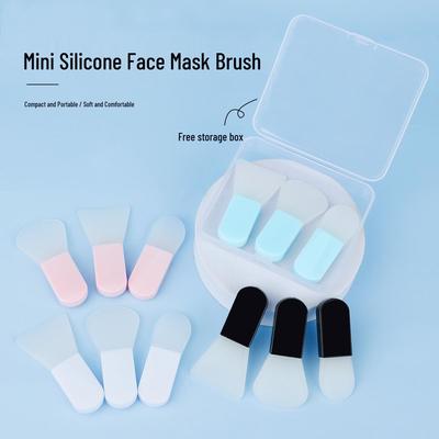 Mini 3-Piece Silicone Face Mask Brush Set with Short Handle