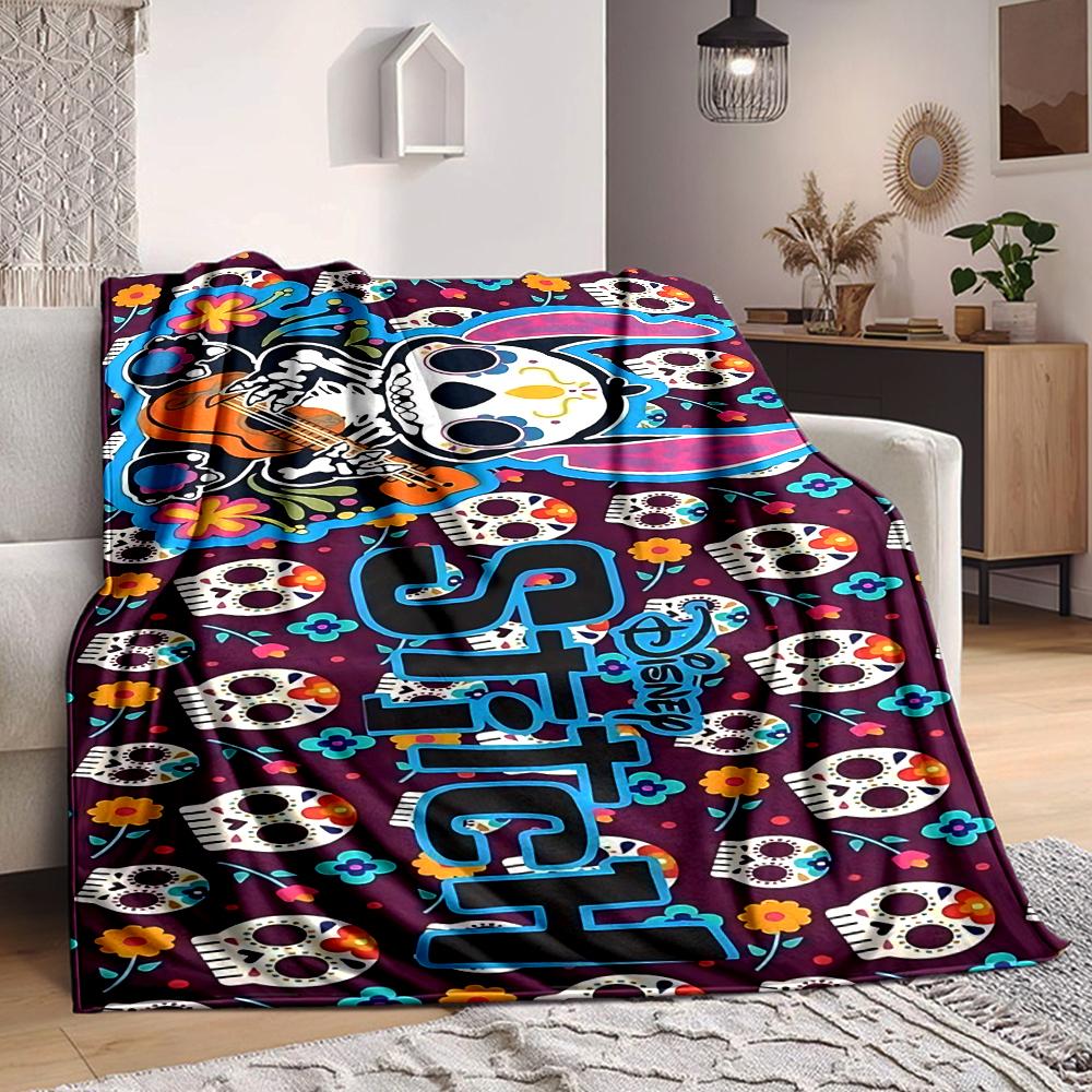 1Pc Day Dead Celebration Flannel Blanket, Soft And Comfortable, Casual Warm, Camping Travel, Christmas, Halloween Xmas Gift S1138