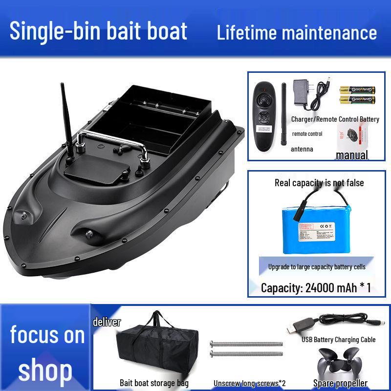Smart 600m Remote Control High-Power Bait Boat with Constant Speed Cruise & Auto Unhooking Function for Fishing.