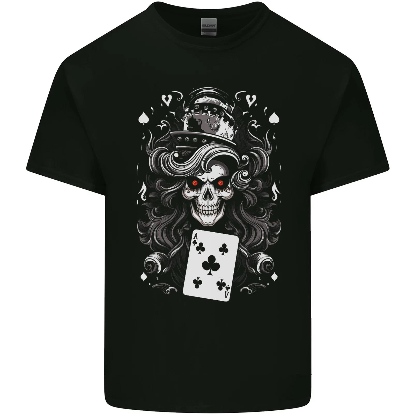 The Queen of Clubs Skull Kids T-Shirt Childrens L