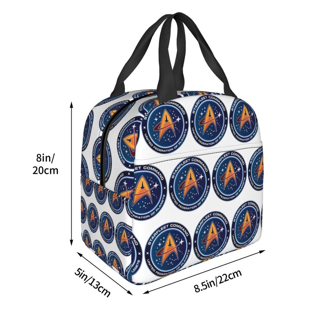 Y2k Stars Treks Starfleet Commend Insulated Lunch Bag for Women Office Cooler Thermal Food Box Tote Lunch Boxes Container