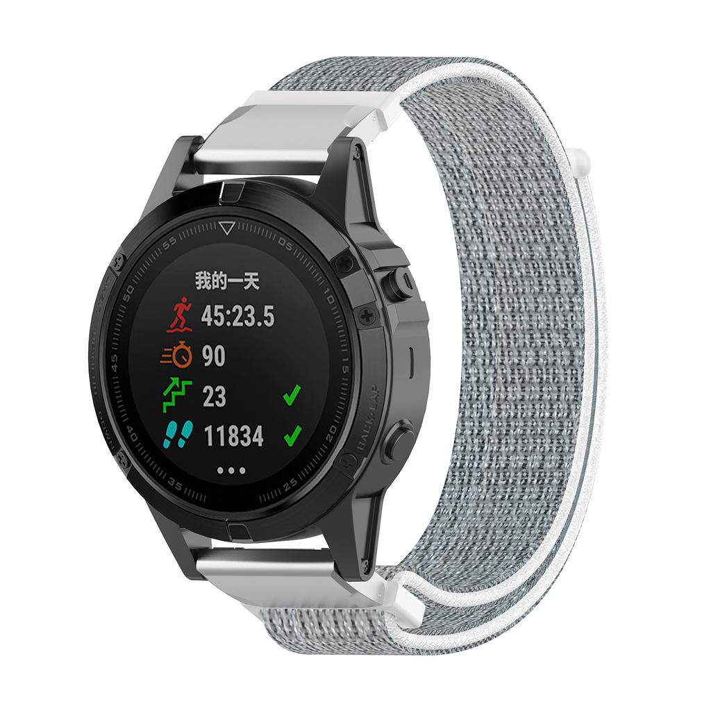 For Garmin Forerunner 570 47mm/Fenix 8 47mm/Fenix 7/Fenix 6/Fenix 5 Loop Fastener Nylon Smart Watch Strap Wristband