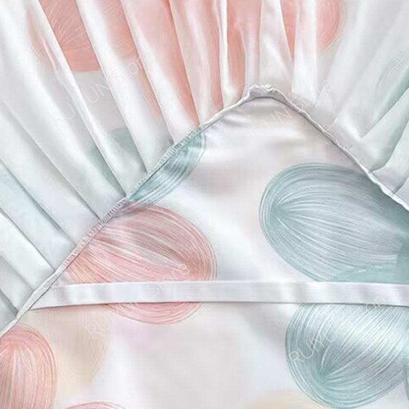Decorative Lace Ruffled Bed Skirt Non-slip Mattress Cover Princess Printed Bed Skirt Bedsheet Bed Cover Home Bedspread Bed Skirt