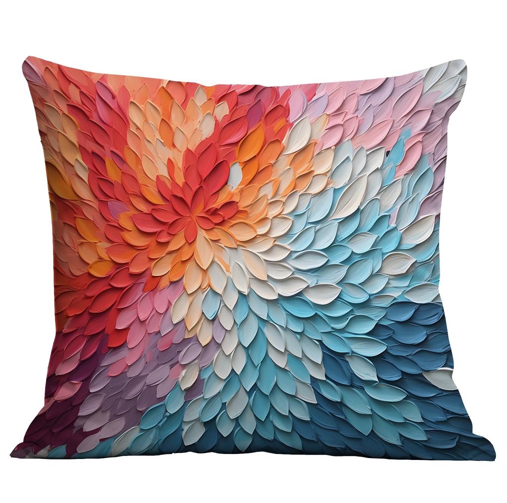New Flower Pillowcase Imitating Three-dimensional Oil Painting Style Creative Floral Home Living Room Sofa Cushion Pillowcase