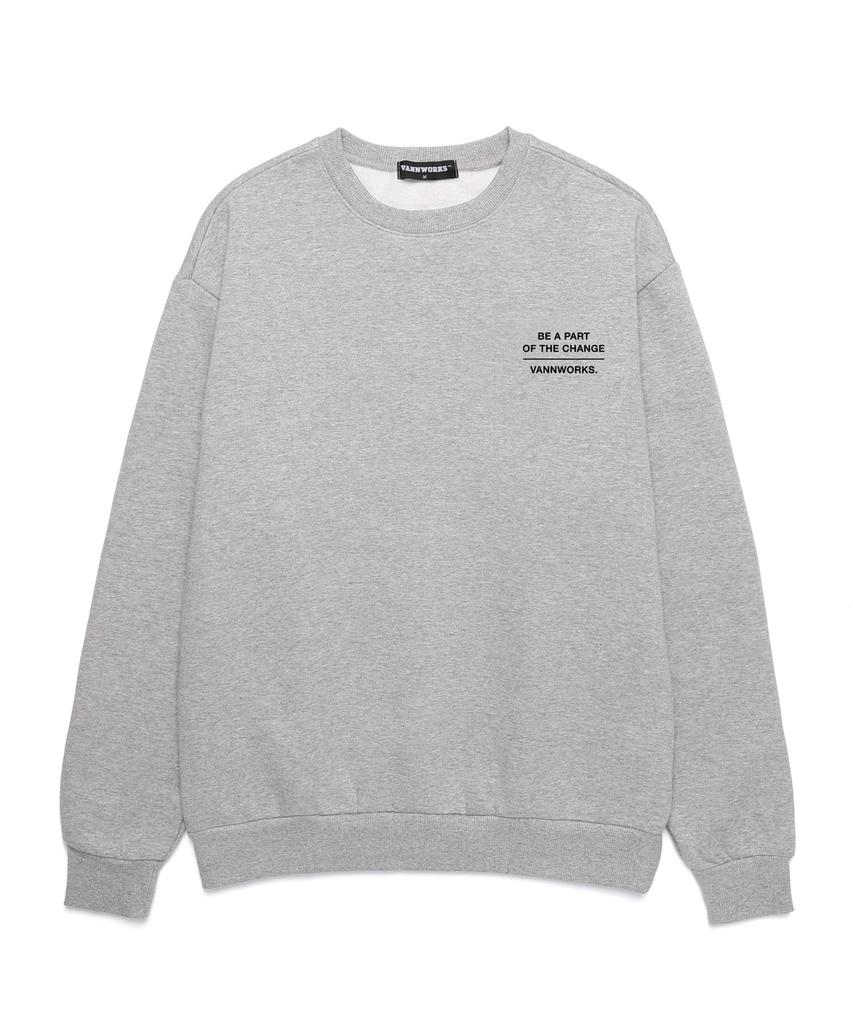 VANNWORKS Earth Day Ever Day Oversized Sweatshirt ((Vls0005) Melange Grey (A Type)