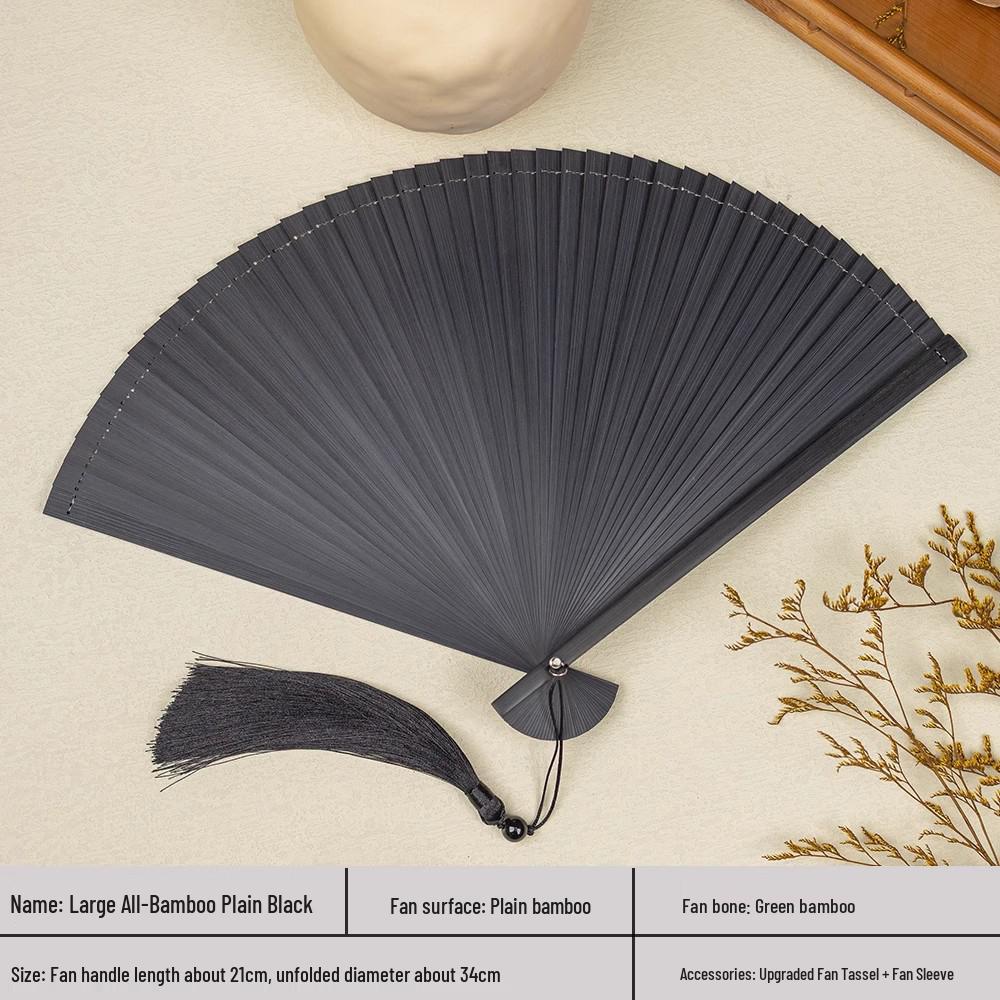 Bamboo Folding Fan: Portable Chinese Style for Summer, Cheongsam, Hanfu, and Children's Dance
