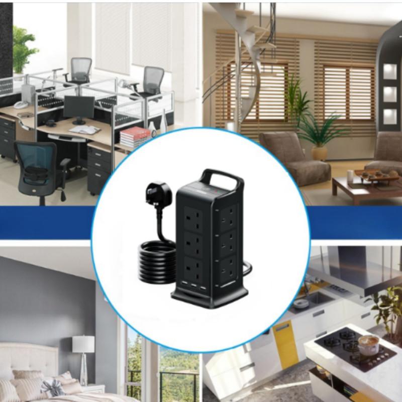 Household Office Power Strip Multi Purpose USB Vertical Tower Shaped Socket High Power Multi Hole Socket
