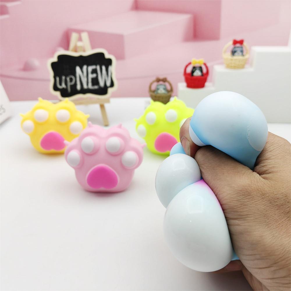 New Soft Flour Filled Cat Paw Squishy Novelty Silicone Toy Hand Squeeze For Daily Stress Relief