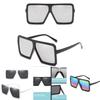 Womens Flat Top Large Steampunk Square Frame Oversize Sunglasses Sun Glasses