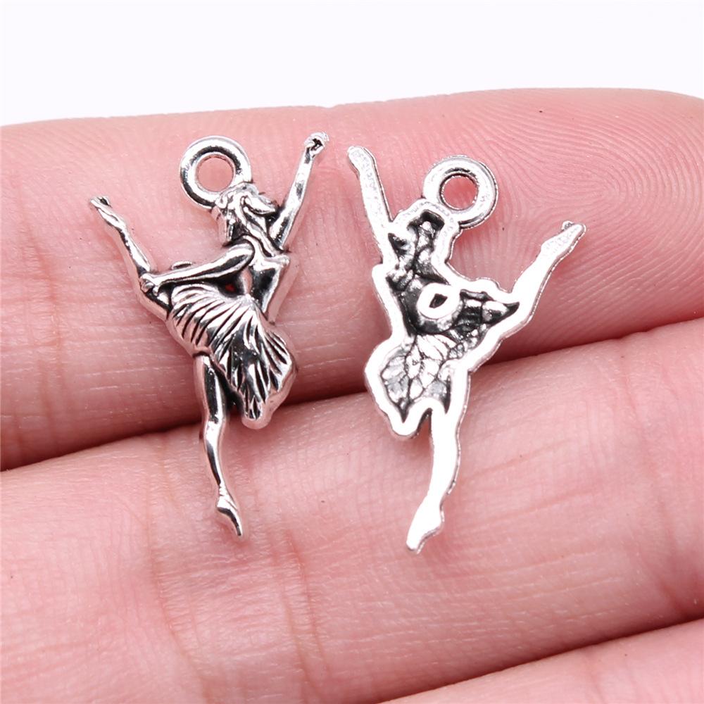 20pcs Charms Dance Antique Silver Color Dance Skirt Charms Jewelry Findings DIY Ballet Dance Charms Wholesale