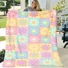 Colorful Floral Pattern Blanket Double-Sided Digital Print, Lightweight And Warm, Perfect for Sofa, Bed, Or Gift, All-Season Comfort, Contemporary Sty
