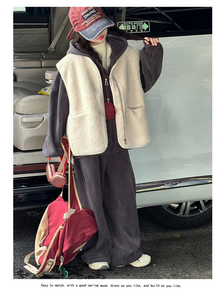 Girls' 2025 Winter Fleece Two-Piece Hoodie Set - Cozy, Stylish, and Sporty