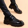 High Quality Fashion Round Toe Men's Leather Shoes Black Male Casual Shoe Social Pu Cowhide Classic Original Elegant Comfortable