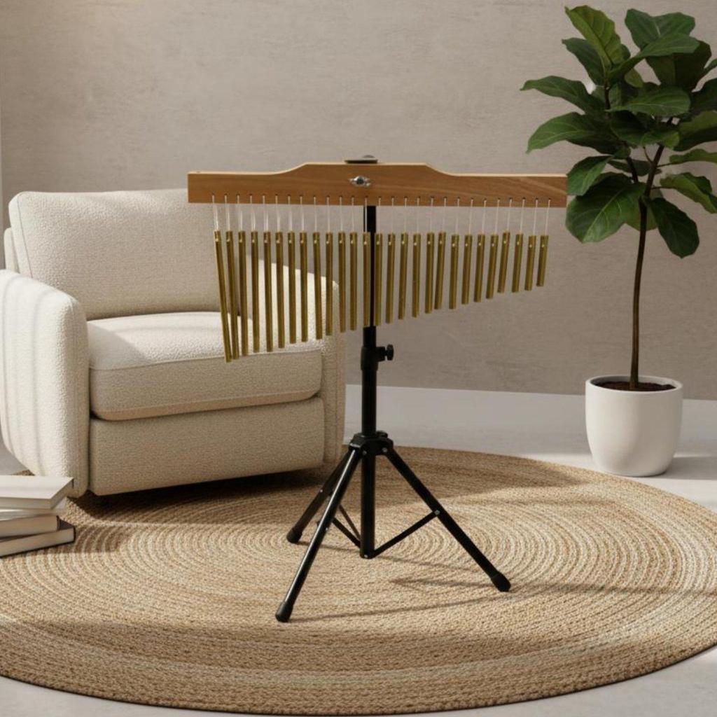 Bar Chimes with Stand Multi-Tone Percussion Wind Stable Tripod Base