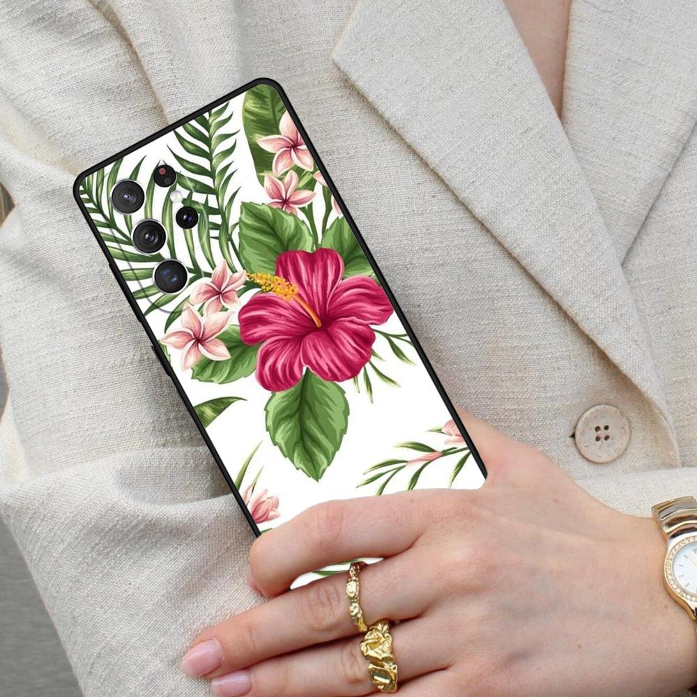 Tropical Flower Cell Phone Case for Samsung Galaxy S26 Ultra S25 S24 S23 S22 S21 S20 Note10 Cover