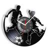 Football Boy Room Wall Clock Modern Design Football Vinyl Record Wall Clock Football Player Home Decoration Vinyl Record Mural