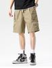 Cool combed cotton summer thin shorts men's loose mid length straight leg workwear cropped pants