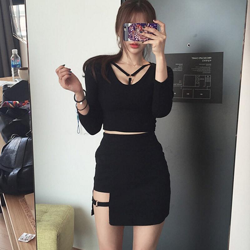 Women Skirts Mini Asymmetrical Black High Waist Female Jupe Design Female Personality Party Skirt