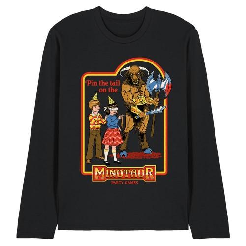 Steven Rhodes Unisex Adult Pin The Tail On The Minotaur Long-Sleeved T-Shirt