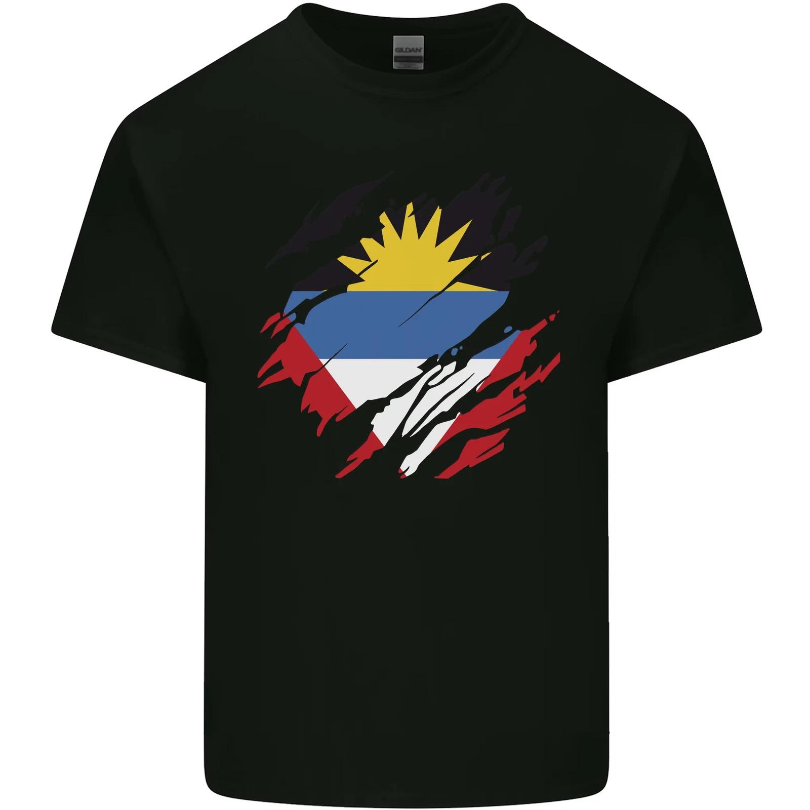 

Torn Antigua and Barbuda Flag Day Football Kids T-Shirt Childrens 4XL