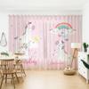 2024 Das ganze Haus Maßanfertigung Kinder Cartoon Rosa Prinzessin Stil Rrainbow Heimvorhang Kleines Mädchen Schlafzimmer Halbverdunklungsvorhang