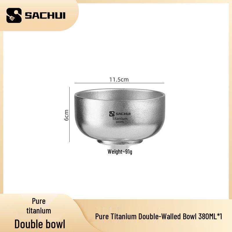High-Grade Pure Titanium Double-Layer Baby Bowl: Anti-Scald, Outdoor Heat Insulation, Shockproof, and Anti-Mold Tableware