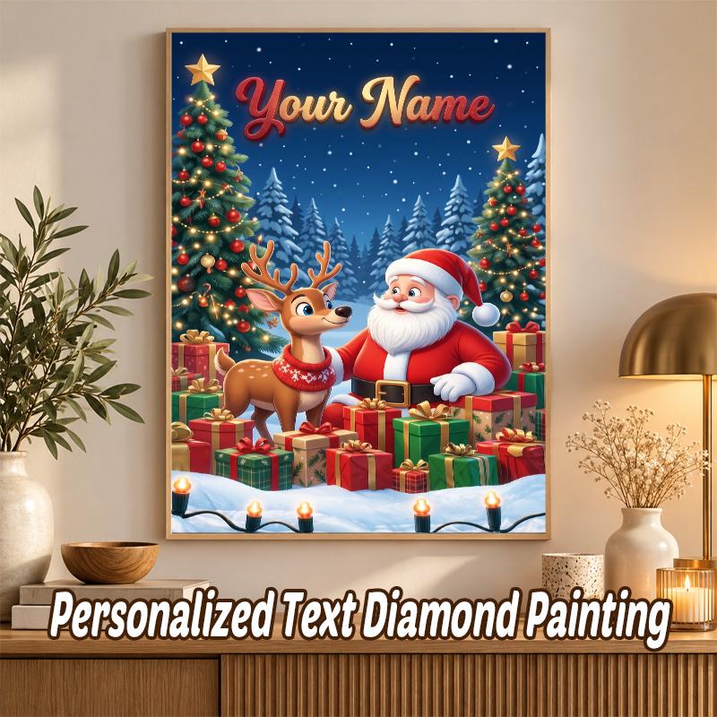 Christmas Custom Name Text 5D Diamond Painting Kit DIY Full Drill Diamond Art Decoration