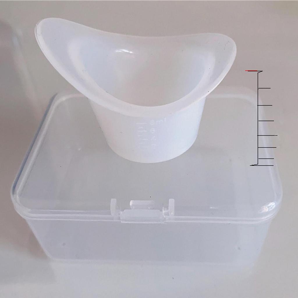 Set mit 2 Weichen Silikon-Augenwaschbechern mit Aufbewahrungsbehälter, Tragbare Augenwaschbecher