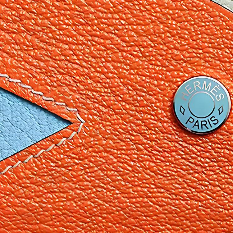 Hermes Poisson Color Block Mysore Goat Leather Card Holder Women Accessories Hissing-Green H084483CKAA