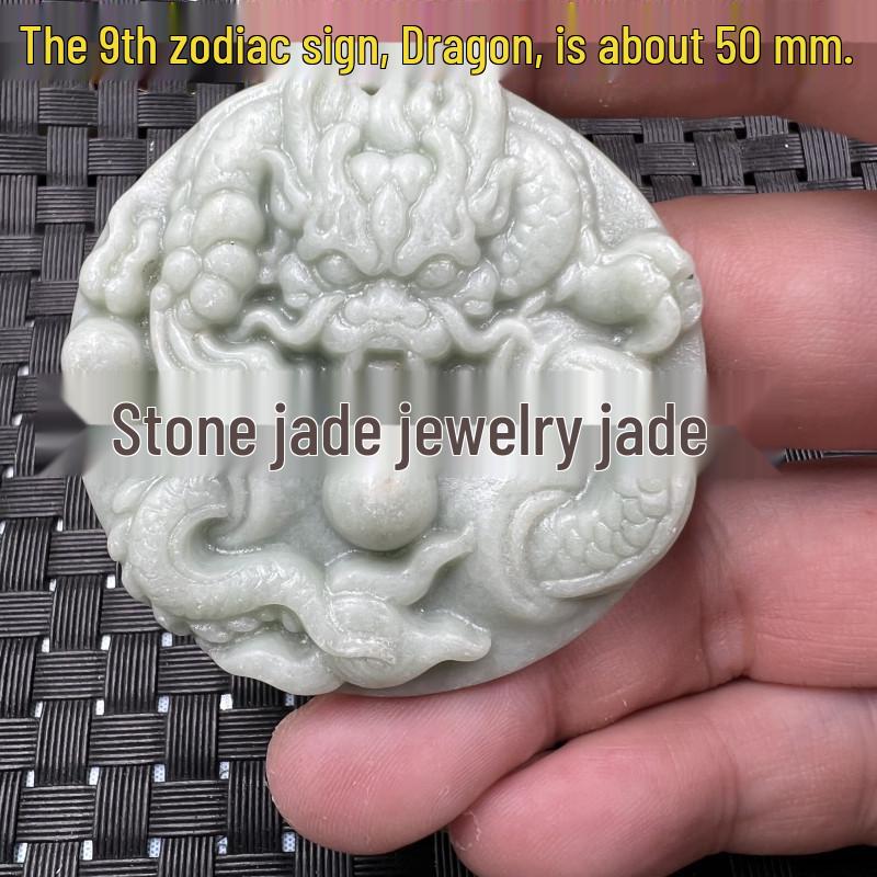 Guizhou Green Dragon Jade Pendant: Zodiac Buddha, Qilin Pixiu Talisman, Landscape and Abundance Designs