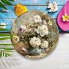 Metal Wall Art Round Floral Bouquet Rustic Home Decor Golden Aluminum Sign 7.87 Inch For Office Kitchen Garden
