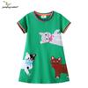 European & American Fashion Girls' Knitted Princess Dress: Short-Sleeve for Small & Medium Children