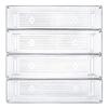 10 Pack 12 X 3 X 2 Inch Clear Drawer Organizer Trays Desk Drawer Divider Storage Bins Storage Box Set For Kitchen