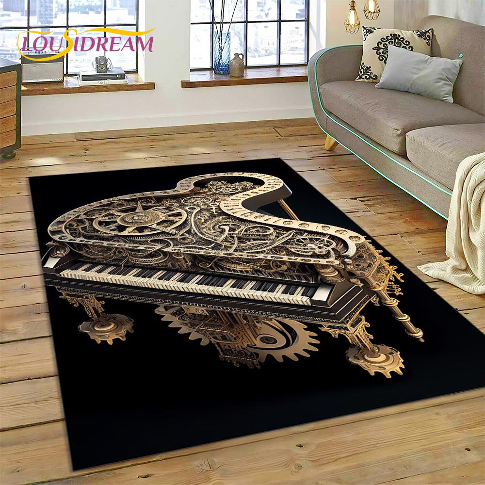 3D Dream Piano Key Music Instrument Cartoon Area Rug Duży, Dywan do Domu Salon Sofa Wycieraczka Dekoracja, Dziecięca Mata Antypoślizgowa Podłogowa