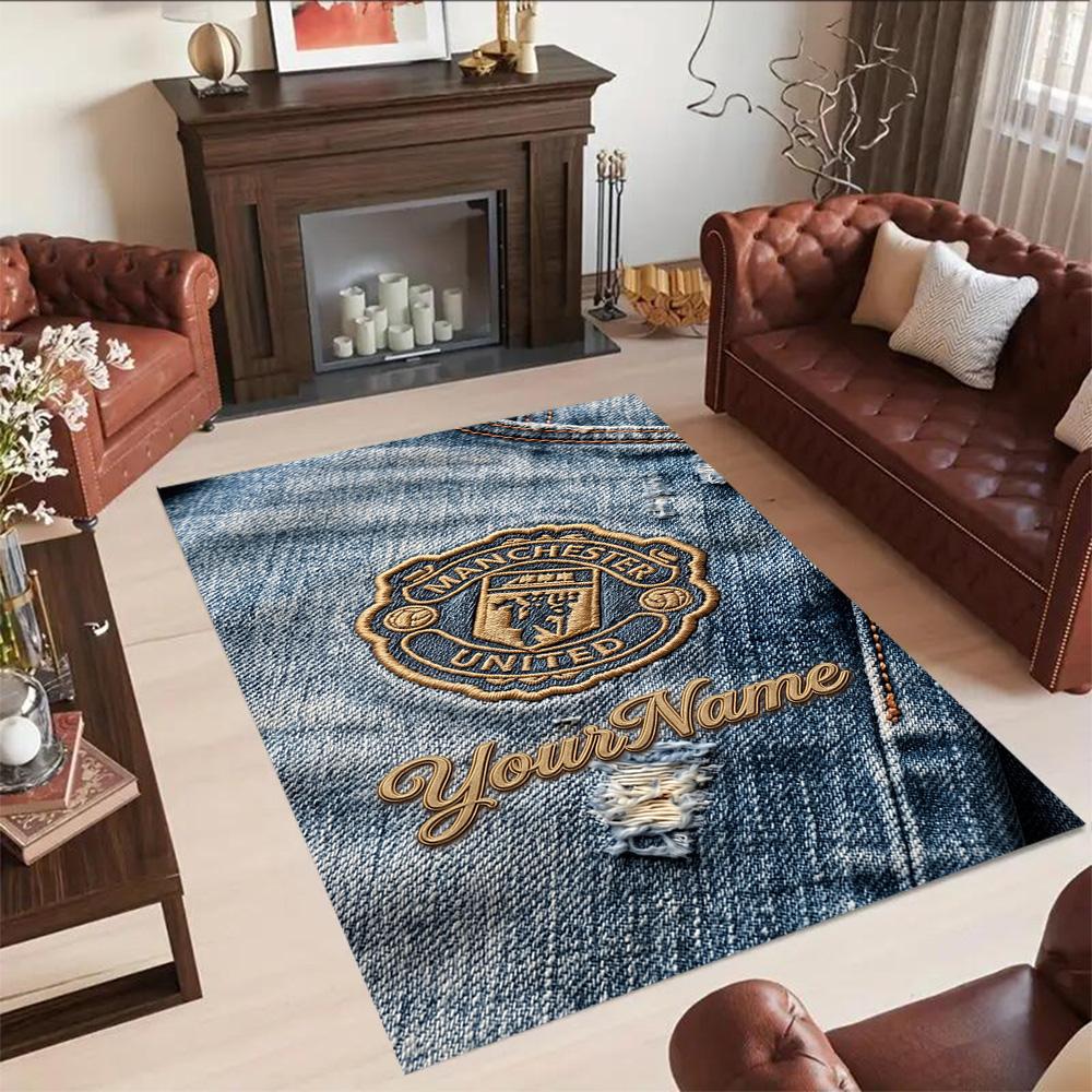 Manchester Personalized Text Area Rug Design for Foyer Kitchen Living Rooms Decorate room Anti-slip Rug Anime Office Decor Spiritual Gift