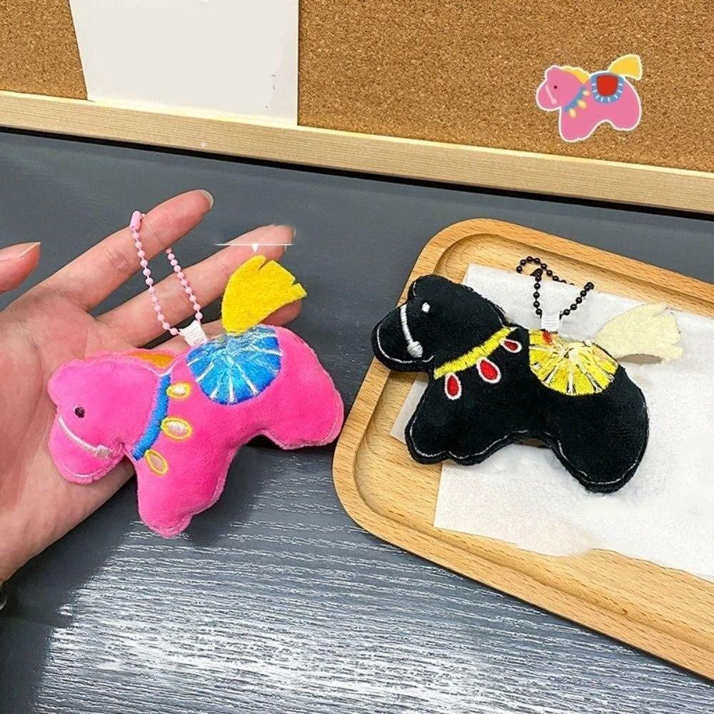 Hanging Decor Horse Year  Key Ring Stuffed Animal Pony Plush Pendant  Zodiac Celebration