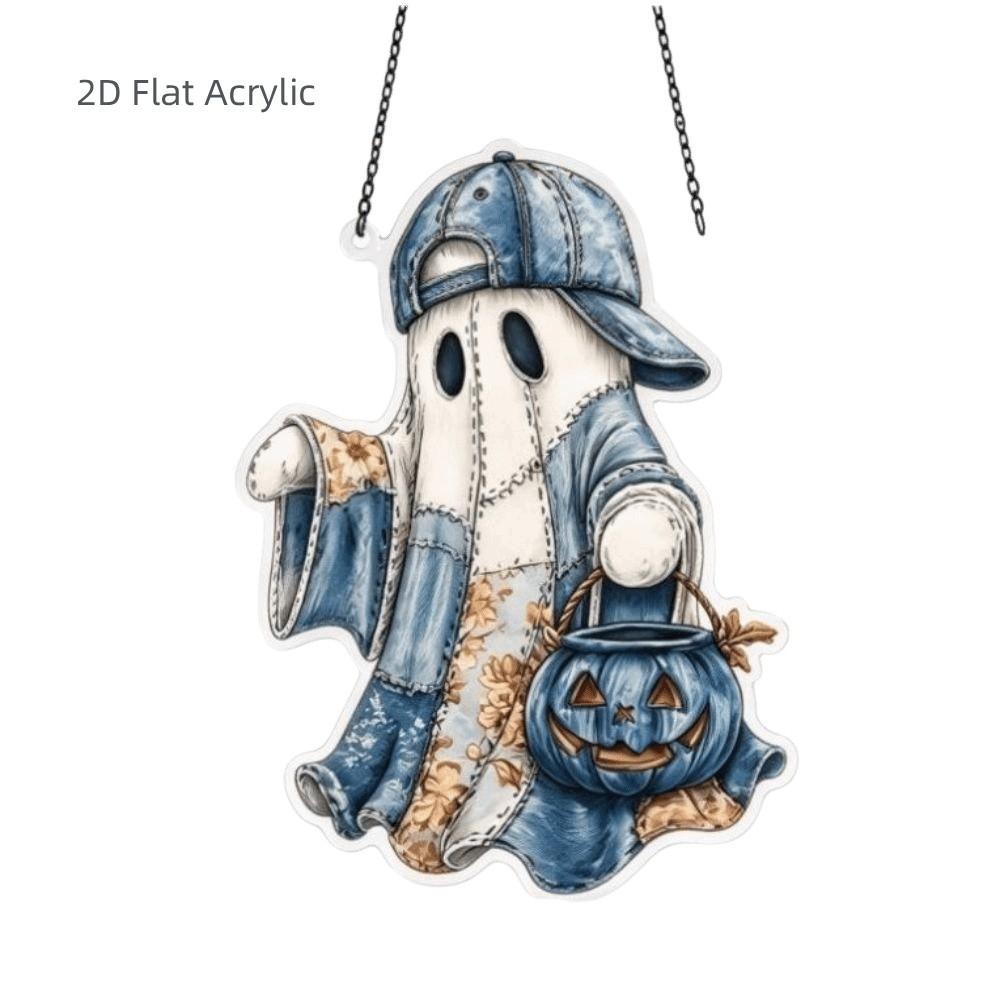 Pumpkin Cat Witch Ghost Pendant Decoration Colorful Window Hanging Decoration Balcony