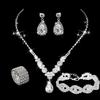 Elegant European & American Zircon Necklace & Earring Set for Weddings & Evening Gowns