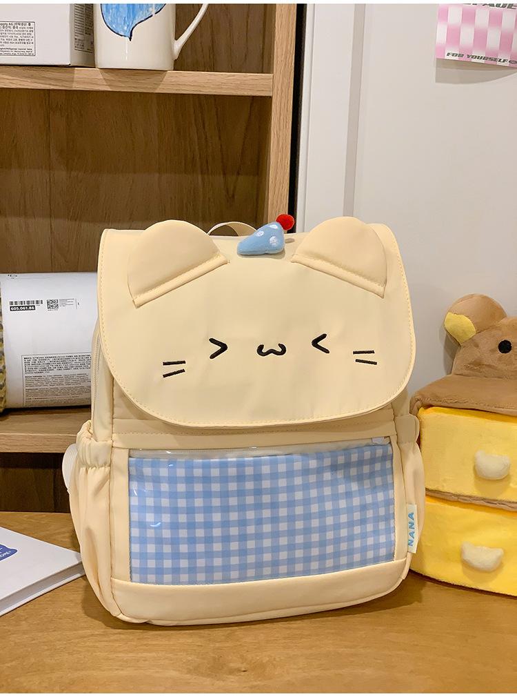 School Bag, Soft and Cute Cat Backpack, Female Student Backpack, Cute Cartoon Japanese Style Cute Backpack, Versatile, Lightweight Travel Bag