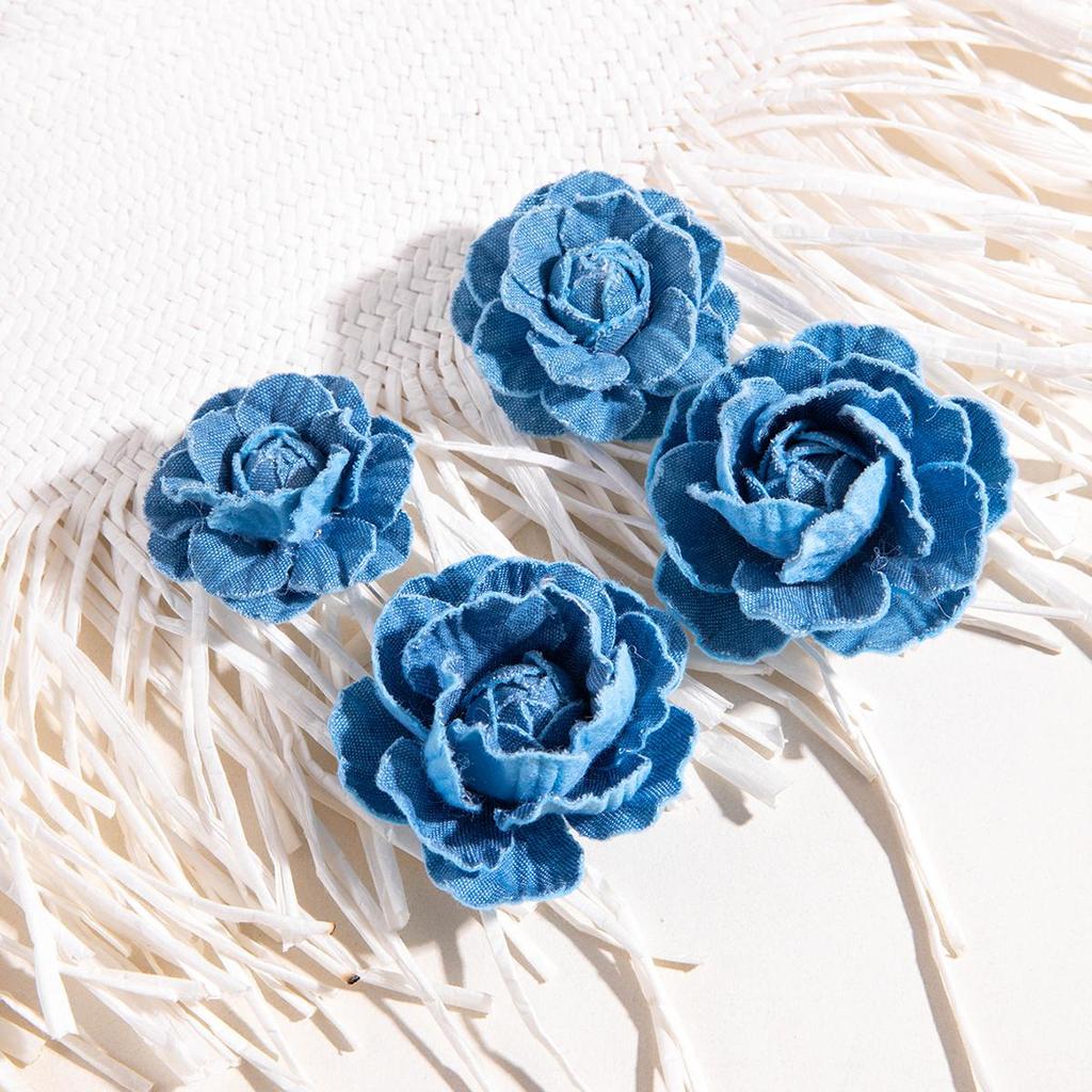 2 buc. Cercei lungi cu flori 3D simulate policrome, modă europeană, bijuterii pentru femei, fete, bijuterii proaspete cu flori mari pentru petrecere, sărbătoare