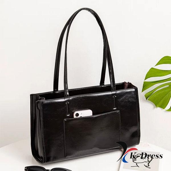 

Велика квадратна сумка через плече з довгою ручкою (3 кольори) 34x21x12cm чорний