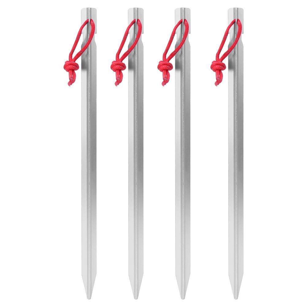 4PCS 23cm Aluminium Alloy Outdoor Lengthen Ultralight Camping Tent Peg Ground Nail StakesSilver
