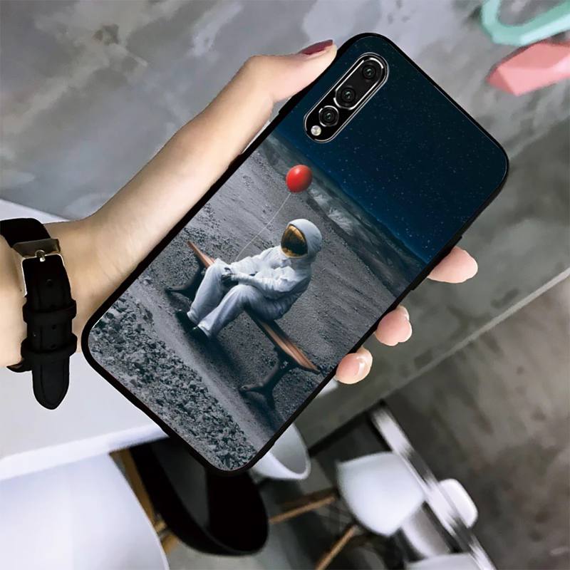 כיסוי טלפון מצויר ביד אסטרונאוט עבור Huawei G7 G8 P7 P8 P9 P10 P20 P30 Lite מיני פרו P Smart Plus קוב פונדס