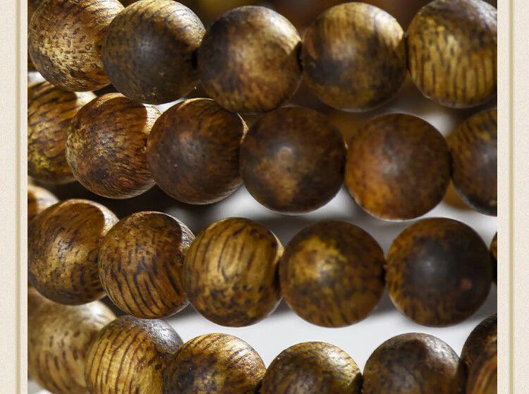 Hainan Yingge Green Qinan Agarwood Buddhist Beads Bracelet - Unisex Style, Five Fen Chen Beads, Free SF Express Shipping