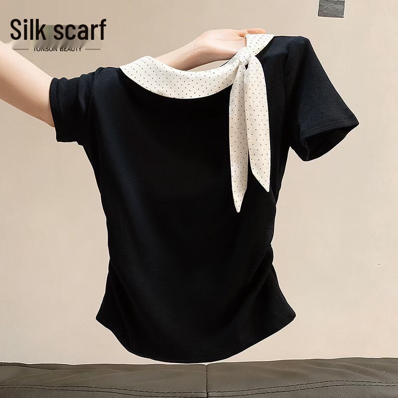 Women s Slim Fit Contrast Color T-Shirt S