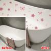 1pc PVC Bathtub Stickers Waterproof Flower Decor Elegant Bathroom Wall Decals Easy to Install Toilet Decoration