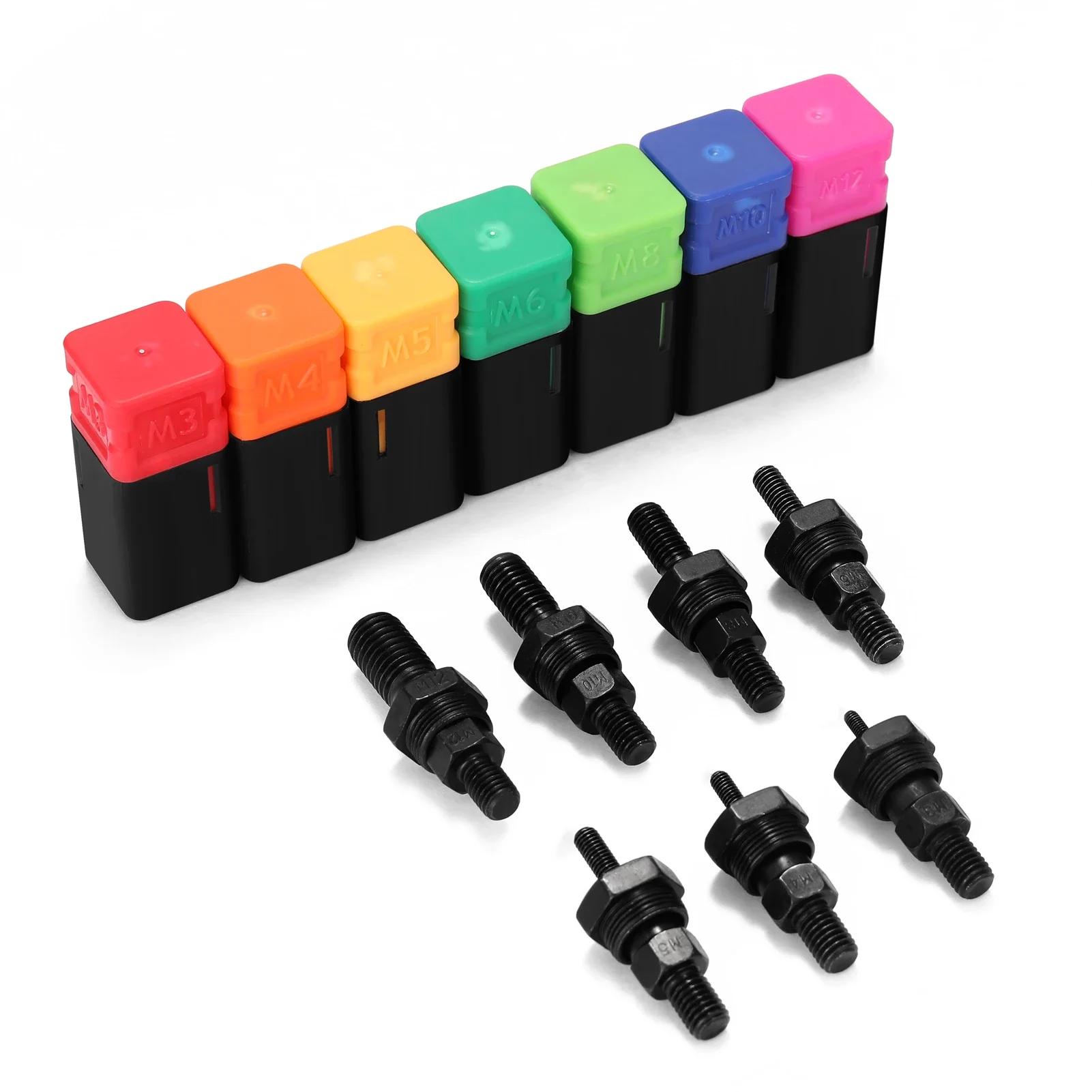 M3 M4 M5 M6 M8 M10 M12 Mandrel Riveter Machine Accessory Threaded Mandrel Rivet Nut Adapter Pull Rod Riveter Riveting Heads