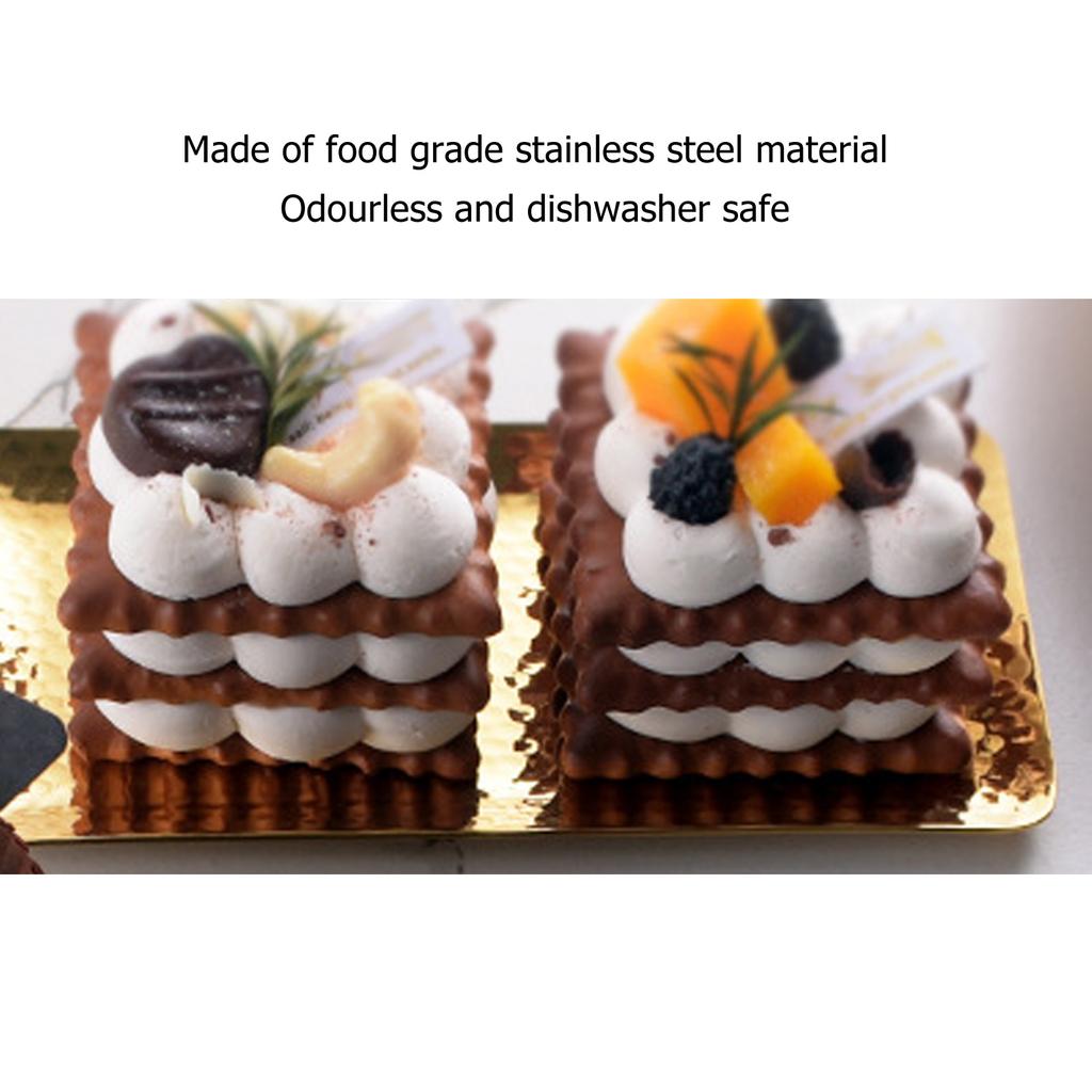 25x11cm Towel Hammered Trays Stainless Steel Multi Purpose Dishwasher Safe Dessert Tray Plate for Home Restaurant